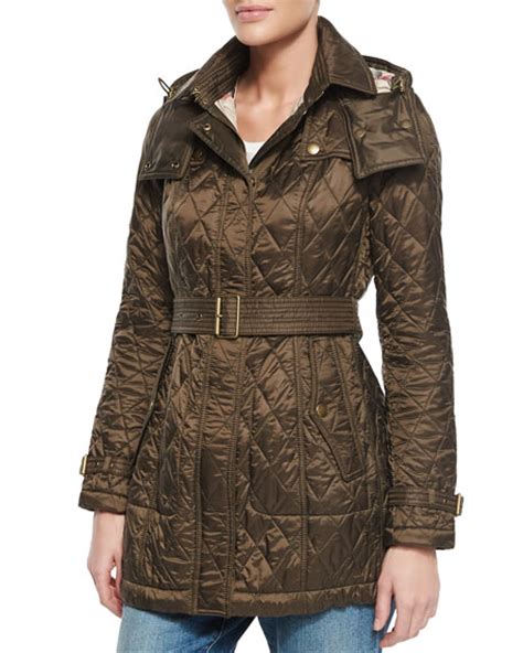 burberry finsbridge long quilted coat olive|Quilted Coat in Dark olive .